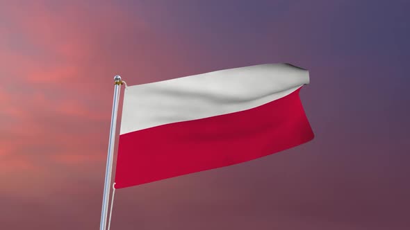 Flag Of Poland Waving