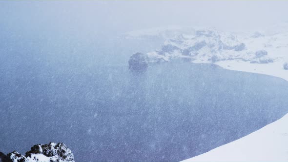 Snow Covered Coast, Iceland