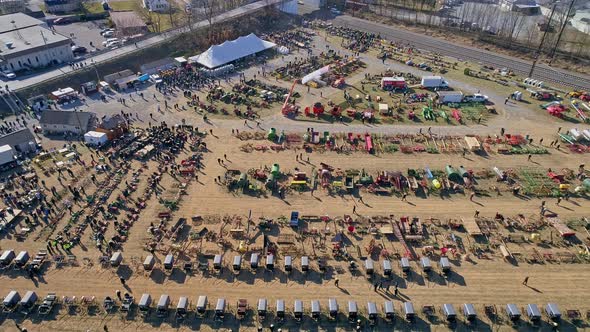 Aerial View of an Amish Mud Sale