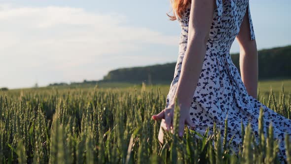 Happy Summer Girl in Meadow