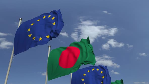 Flags of Bangladesh and the European Union