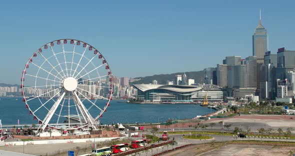 Ferris Wheel in Hong Kong city