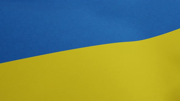 National Flag of Ukraine Waving Original Size and Colors 3D Render Ukrainian Peoples Republic Flag