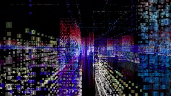 Seamless Loop Abstract Hologram 3D Smart City alt