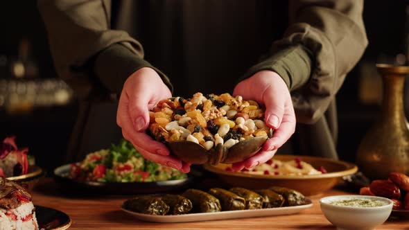 Nuts and Dried Fruits Mix Closeup