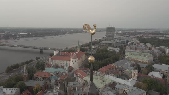 Riga aerial view of old town churches