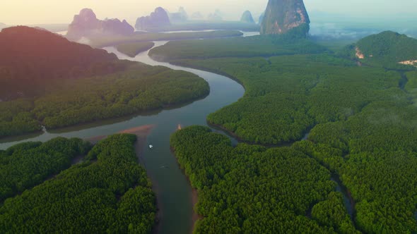 Beautiful View of Phang Nga Bay from Samed Nang Chee Viewpoint.