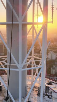 TV Tower in the Morning at Dawn in Kyiv Ukraine