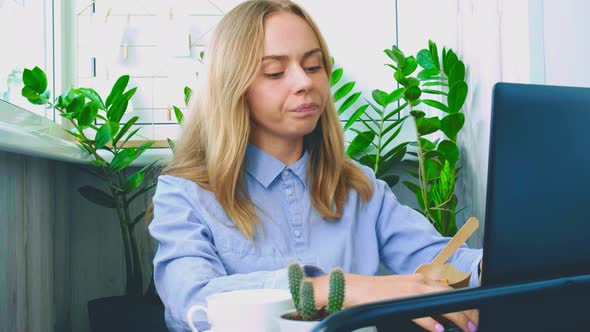 Woman Holding Lunch Zero Waste Box Food Delivery Box with Healthy Meal Weight Loss Diet Menu Vegan