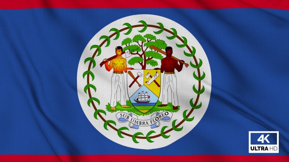 Belize Flag Waving Slowly Looped