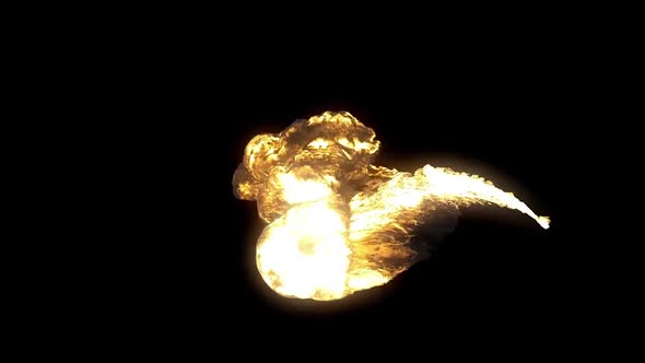 Animated Realistic Stream Of Fire Like Flamethrower Shot Or Fire Breathing Dragon's Flames