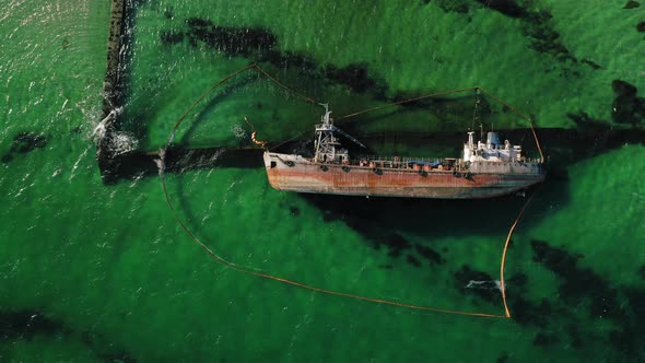 Top Down View at Shipwreck of Delfi in Black Sea Near Odessa Ukraine