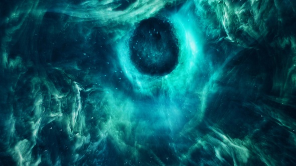 Abstract Green Nebula in Outer Space alt