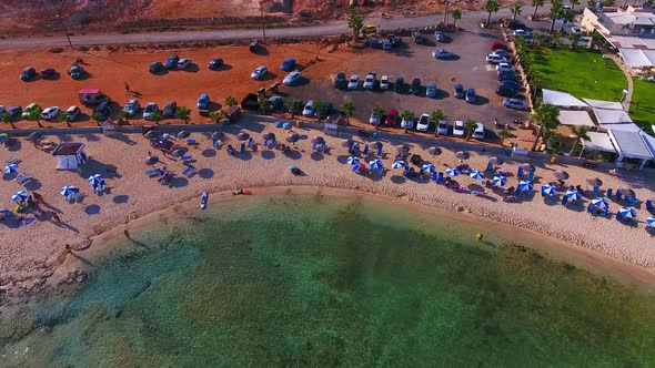 Ayia Napa Ayia thekla Sunny Cyprus  church on beach with crystal turquoise sea water