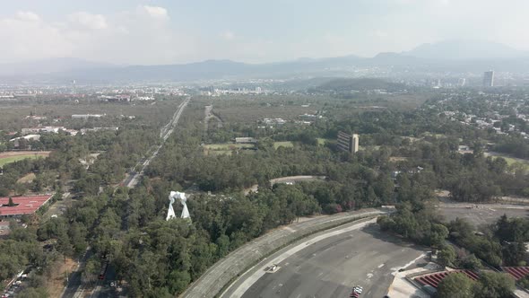 Aerial view of UNAM stadium in Mexico city