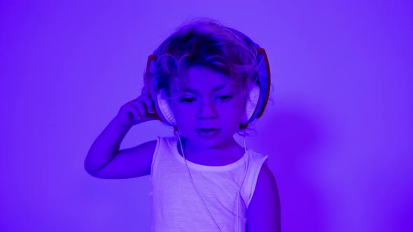 Small Girl DJ with Headphones