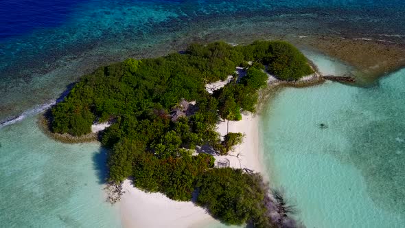 Aerial view seascape of coastline beach by blue sea and sand background