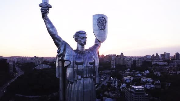 Monument Motherland. Aerial. Kyiv. Ukraine