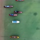 Fishing Boats at Anchor Along a Tropical Coastline Aerial - VideoHive Item for Sale