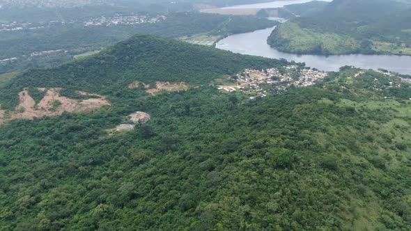 Landscape of town Akosombo Ghana