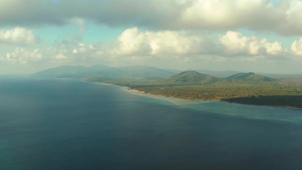 Tropical Islands with Beaches in the Blue Sea Balabac Palawan Philippines