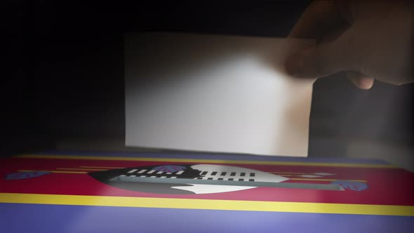 Digital Composite Hand Voting To National Flag OF Swaziland alt