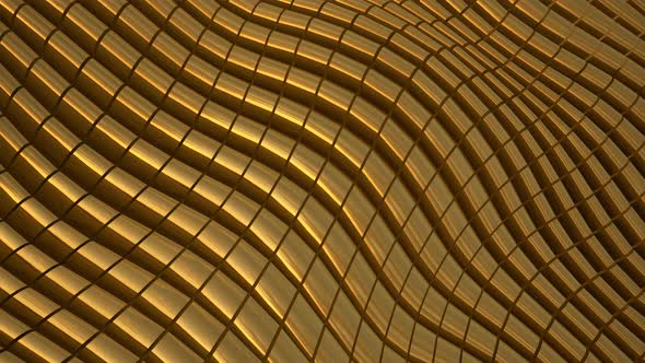 Gold Waves Geometry 4K