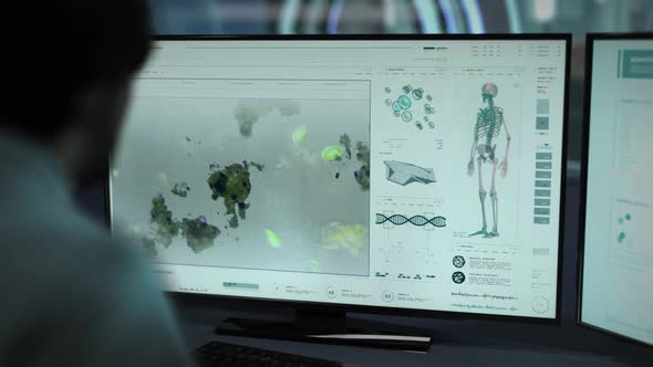 Analysis system is studying the biological structure of the infusoria slippers alt