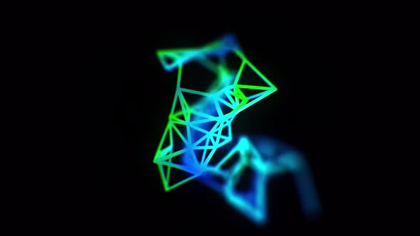 Abstract blue Plexus structure form 3D animation. 