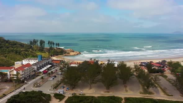 Florianopolis Beach Brazil. International tourism landmark. Summer travel scene