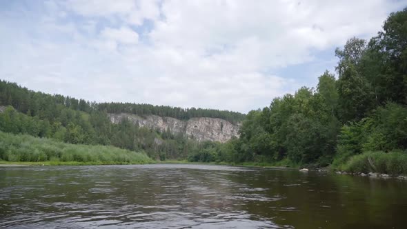 South Ural Mountains with a River