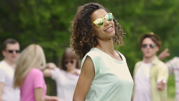 Professional Actress Posing and Dancing for Camera in Video Clip, Youthfulness