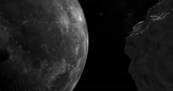 Asteroid Orbiting Around Moon alt