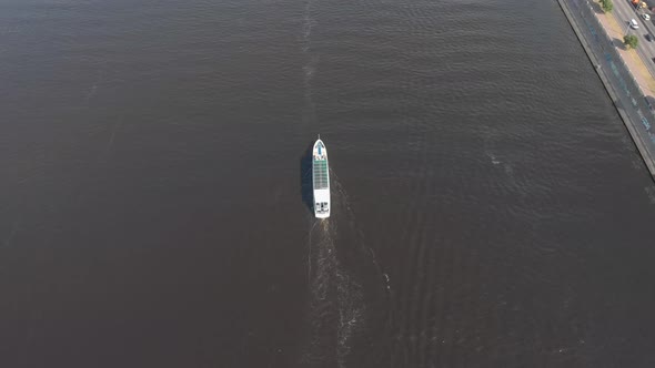 Pleasure Boat Sails On The River