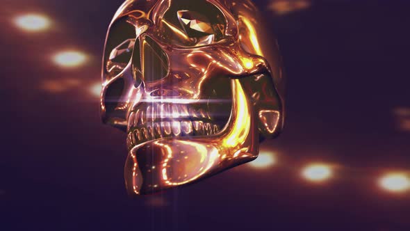 4K Golden dark skull