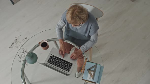 Senior Woman Using Laptop at Home