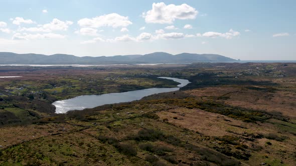 Aerial View of Lough Fad By Portnoo in County Donegal  Ireland