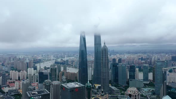 Shanghai skyline with modern urban skyscrapers, China