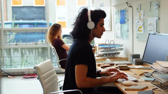 Executives working on personal computer