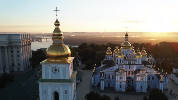 Kyiv, Ukraine: St. Michael's Golden-Domed Monastery in the Morning