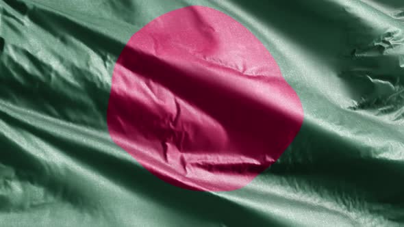 Bangladesh textile flag waving on the wind. 10 seconds loop.