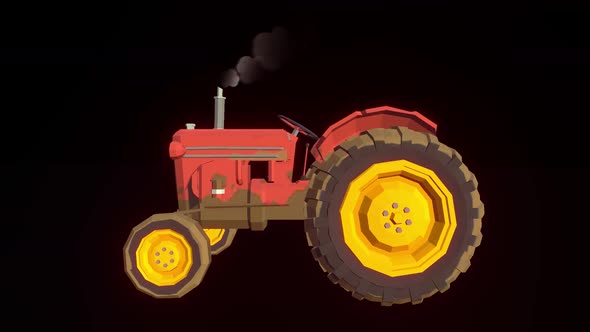 Cartoon Tractor Model : 3D