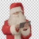 Cheerful Santa Claus is holding a tablet, Alpha Channel - VideoHive Item for Sale