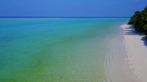 Aerial drone abstract of seashore beach journey by lagoon with sand background