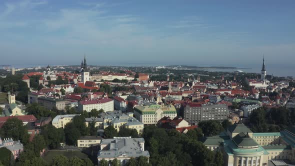 Aerial View of Medieval Tallinn City in Estonia Baltics