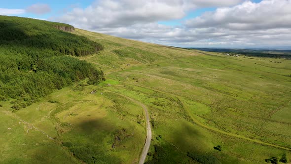 Aerial View of the Road Between Ardara and Killybegs in County Donegal  Republic of Ireland