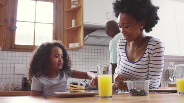 Family spending time at home together