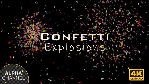 Multi Colored Confetti Popper Explosions