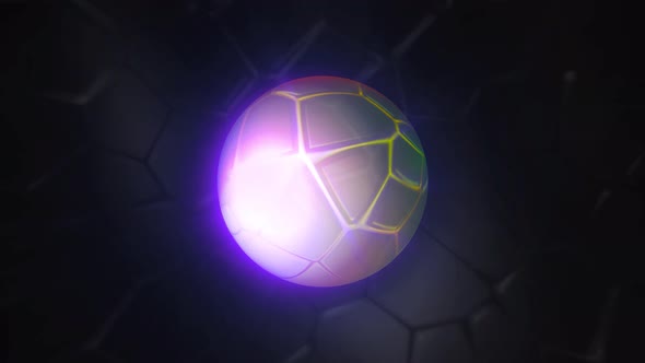 Glowing Ball with Underwater Pattern on Black Background