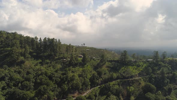 Mountain Landscape Farmlands and Village Bali Indonesia